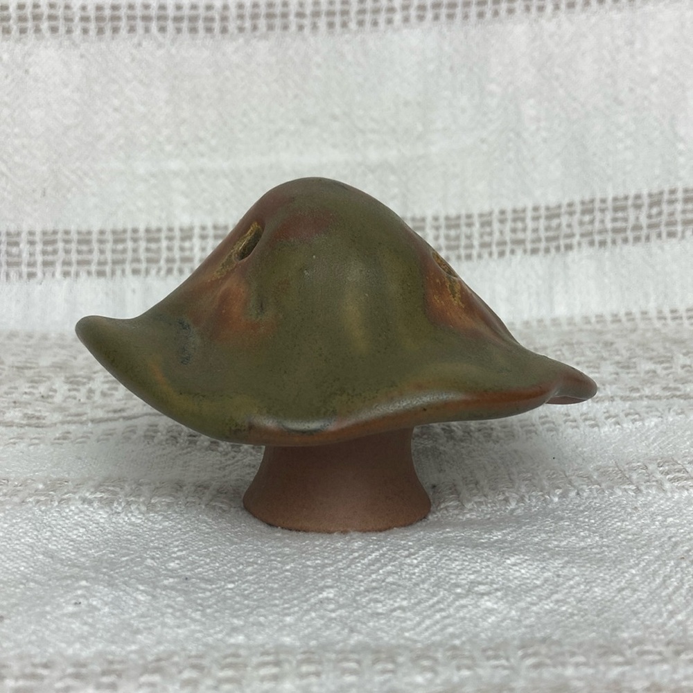 Studio Art Pottery Mushroom Floral Frog